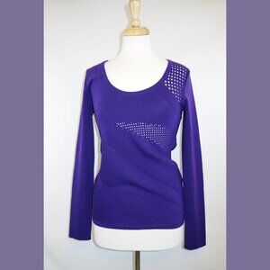 Versace Purple Scoop Neck Wool Sweater - Size 42